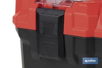 Boîte à outils avec 3 organisateurs et une longe poignée en aluminium | Deux dimensions différentes - Cofan