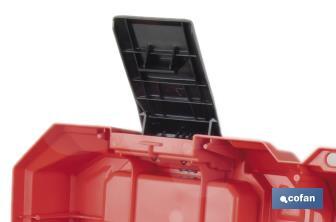 Boîte à outils avec 3 organisateurs et une longe poignée en aluminium | Deux dimensions différentes - Cofan