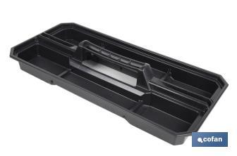 Boîte à outils avec 3 organisateurs et une longe poignée en aluminium | Deux dimensions différentes - Cofan