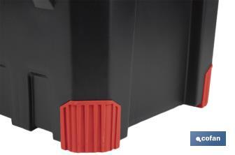 Boîte à outils avec 3 organisateurs et une longe poignée en aluminium | Deux dimensions différentes - Cofan