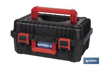 Coffret à outils avec fermetures en ABS, 2 poignées et mousse intérieure | Dimensions : 44,5 x 36 x 21,6 cm - Cofan