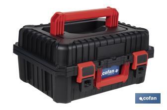 Coffret à outils avec fermetures en ABS, 2 poignées et mousse intérieure | Dimensions : 44,5 x 36 x 21,6 cm - Cofan