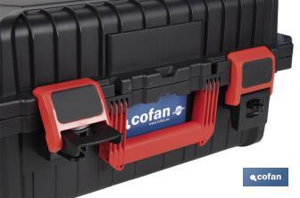 Coffret à outils avec fermetures en ABS, 2 poignées et mousse intérieure | Dimensions : 44,5 x 36 x 21,6 cm - Cofan