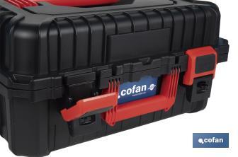 Coffret à outils avec fermetures en ABS, 2 poignées et mousse intérieure | Dimensions : 44,5 x 36 x 21,6 cm - Cofan