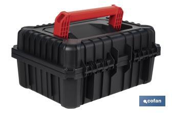 Coffret à outils avec fermetures en ABS, 2 poignées et mousse intérieure | Dimensions : 44,5 x 36 x 21,6 cm - Cofan