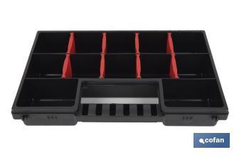 Organiser case with compartments for small parts | Available in three different sizes - Cofan