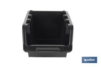 Casier noir empilable | Accès facile aux produits | Plusieurs dimensions et capacités - Cofan