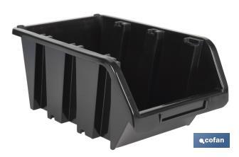 Casier noir empilable | Accès facile aux produits | Plusieurs dimensions et capacités - Cofan