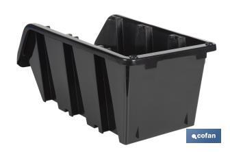 Casier noir empilable | Accès facile aux produits | Plusieurs dimensions et capacités - Cofan