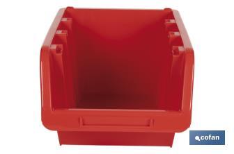 Casier rouge empilable | Accès facile aux produits | Plusieurs dimensions et capacités - Cofan