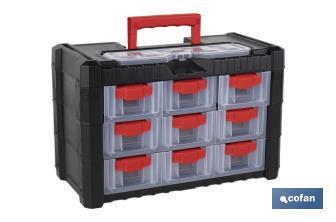 Armoire à 9 tiroirs pour l'organisation d'outils et de petites pièces | Deux dimensions différentes - Cofan