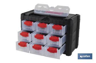 Armoire à 9 tiroirs pour l'organisation d'outils et de petites pièces | Deux dimensions différentes - Cofan