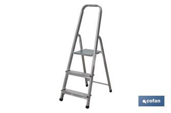 Escabeau en aluminium domestique de 2 à 8 marches | Hauteurs de 0,41 jusqu'à 2,41 mètres | Norme EN131 - Cofan