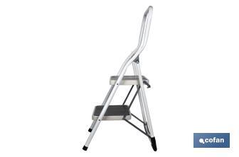 Foldable stepladder | Suitable for domestic use | Available with 2 or 3 steps | Steel - Cofan