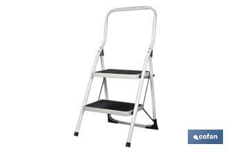 Foldable stepladder | Suitable for domestic use | Available with 2 or 3 steps | Steel - Cofan