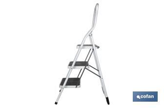 Foldable stepladder | Suitable for domestic use | Available with 2 or 3 steps | Steel - Cofan