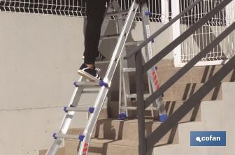 Multi-position Plus ladder | Aluminium | Available with different sizes and rungs | EN 131 Standard | Weight: 150 kilograms - Cofan