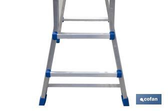 Multi-position Plus ladder | Aluminium | Available with different sizes and rungs | EN 131 Standard | Weight: 150 kilograms - Cofan