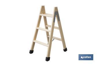Escaleras de Madera Dobles de Alta Resistencia | Diferentes tamaños y alturas | Seguridad garantizada - Cofan