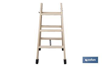 Escaleras de Madera Dobles de Alta Resistencia | Diferentes tamaños y alturas | Seguridad garantizada - Cofan