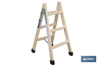 Escaleras de Madera Dobles de Alta Resistencia | Diferentes tamaños y alturas | Seguridad garantizada - Cofan