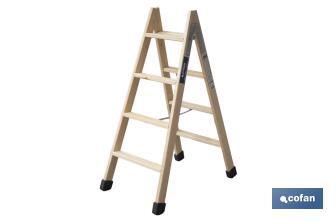 Escaleras de Madera Dobles de Alta Resistencia | Diferentes tamaños y alturas | Seguridad garantizada - Cofan