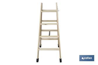 Escaleras de Madera Dobles de Alta Resistencia | Diferentes tamaños y alturas | Seguridad garantizada - Cofan