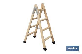 Escaleras de Madera Dobles de Alta Resistencia | Diferentes tamaños y alturas | Seguridad garantizada - Cofan