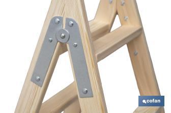 Escaleras de Madera Dobles de Alta Resistencia | Diferentes tamaños y alturas | Seguridad garantizada - Cofan