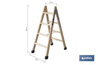 Escaleras de Madera Dobles de Alta Resistencia | Diferentes tamaños y alturas | Seguridad garantizada - Cofan