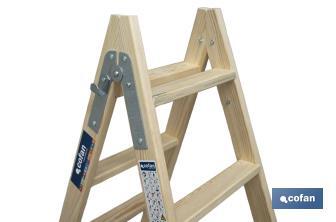 Escaleras de Madera Dobles de Alta Resistencia | Diferentes tamaños y alturas | Seguridad garantizada - Cofan