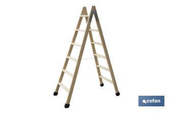 Escaleras de Madera Dobles de Alta Resistencia | Diferentes tamaños y alturas | Seguridad garantizada - Cofan
