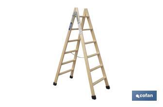 Escaleras de Madera Dobles de Alta Resistencia | Diferentes tamaños y alturas | Seguridad garantizada - Cofan