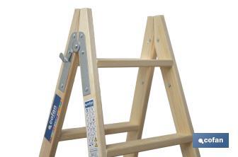 Escaleras de Madera Dobles de Alta Resistencia | Diferentes tamaños y alturas | Seguridad garantizada - Cofan