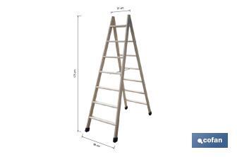Escaleras de Madera Dobles de Alta Resistencia | Diferentes tamaños y alturas | Seguridad garantizada - Cofan