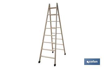 Escaleras de Madera Dobles de Alta Resistencia | Diferentes tamaños y alturas | Seguridad garantizada - Cofan