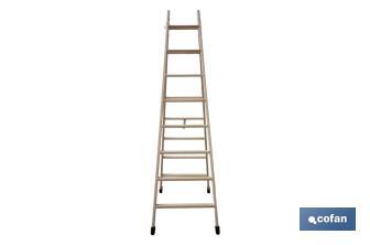 Escaleras de Madera Dobles de Alta Resistencia | Diferentes tamaños y alturas | Seguridad garantizada - Cofan
