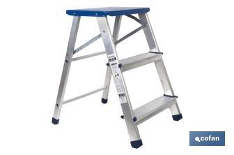 3-Step folding step stool | Material: aluminium | Maximum load: 150 kilos - Cofan