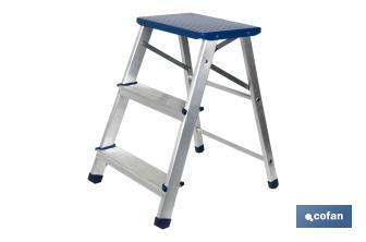 Tabouret pliant de 3 marches | Matériau : aluminium | Charge maximale de 150 kilos - Cofan