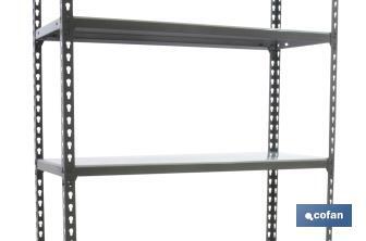 Steel shelving unit | Anthracite | Available with 5 tiers | Galvanised steel | Size: 1,800 X 900 X 400MM - Cofan