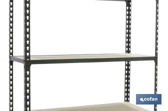 Steel shelving unit | Anthracite | Available with 5 wooden tiers | Size: 1,800 X 900 X 400MM - Cofan