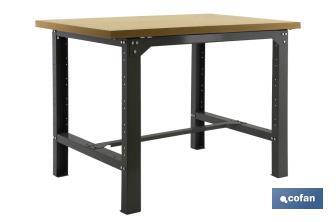 Table de travail en acier | Résistante et polyvalent | Couleur anthracite | Disponible en plusieurs dimensions - Cofan