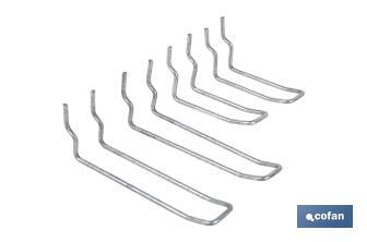 Lot de 8 crochets doubles | Conviennent pour panneau d'outils perforé | Matériau : acier zingué - Cofan