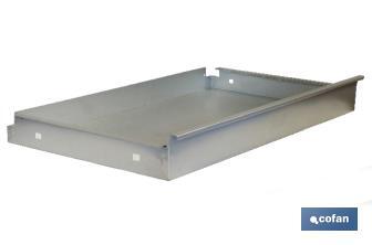 Cassetto in acciaio galvanizzato | Ideale per banchi da lavoro | Include guide telescopiche | Dimensioni: 11 x 107,5 x 59 cm - Cofan