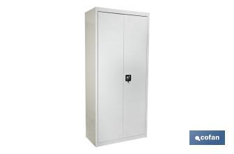 Armadio multiuso | Mobile con 2 porte e 4 ripiani | Materiale: acciaio | Dimensioni: 180 x 80 x 40 cm - Cofan