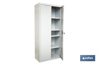 Multi-purpose cupboard | Accessory with 2 doors and 4 shelves | Material: steel | Sizes: 180 x 80 x 40cm - Cofan