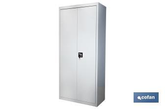 Multi-purpose cupboard | Accessory with 2 doors and 4 shelves | Material: steel | Sizes: 180 x 80 x 40cm - Cofan