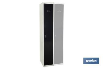 Initial single-door locker | Steel | Colour: grey | Size: 180 x 30 x 50cm - Cofan