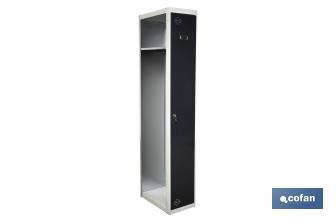 Additional single-door locker | Steel | Colour: grey | Size: 180 x 30 x 50cm - Cofan