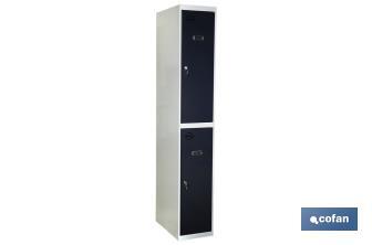 Initial 2-door locker | Steel | Colour: grey | Size: 180 x 30 x 50cm - Cofan